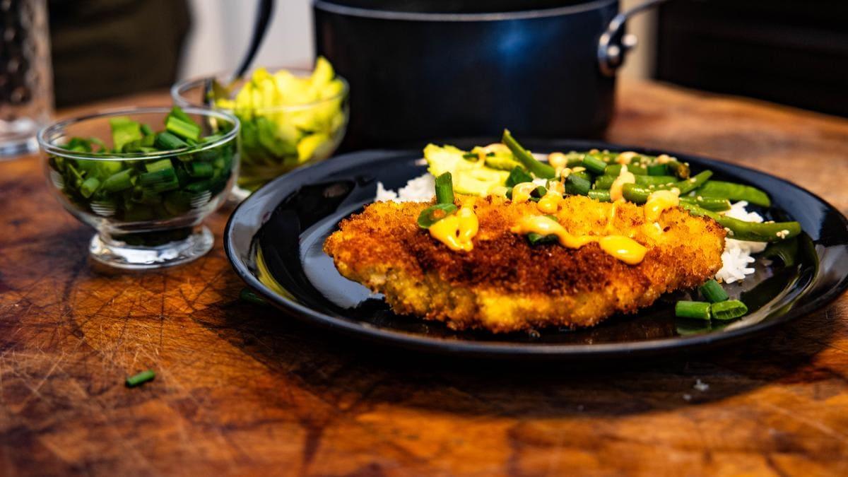 Kohlrabi schnitzel im Airfryer