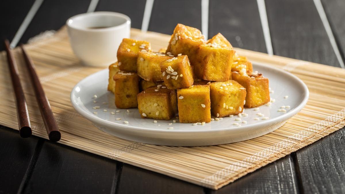 Tofu würfel im Airfryer